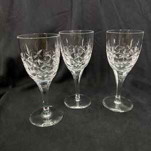 Atlantis Crystal Chartres Wine Glasses Set of 3 Cut Lead Crystal Portugal 6.75in